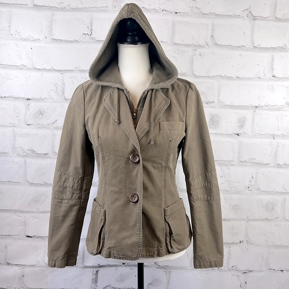 Max & Co 100% Cotton Hooded Jacket Brown